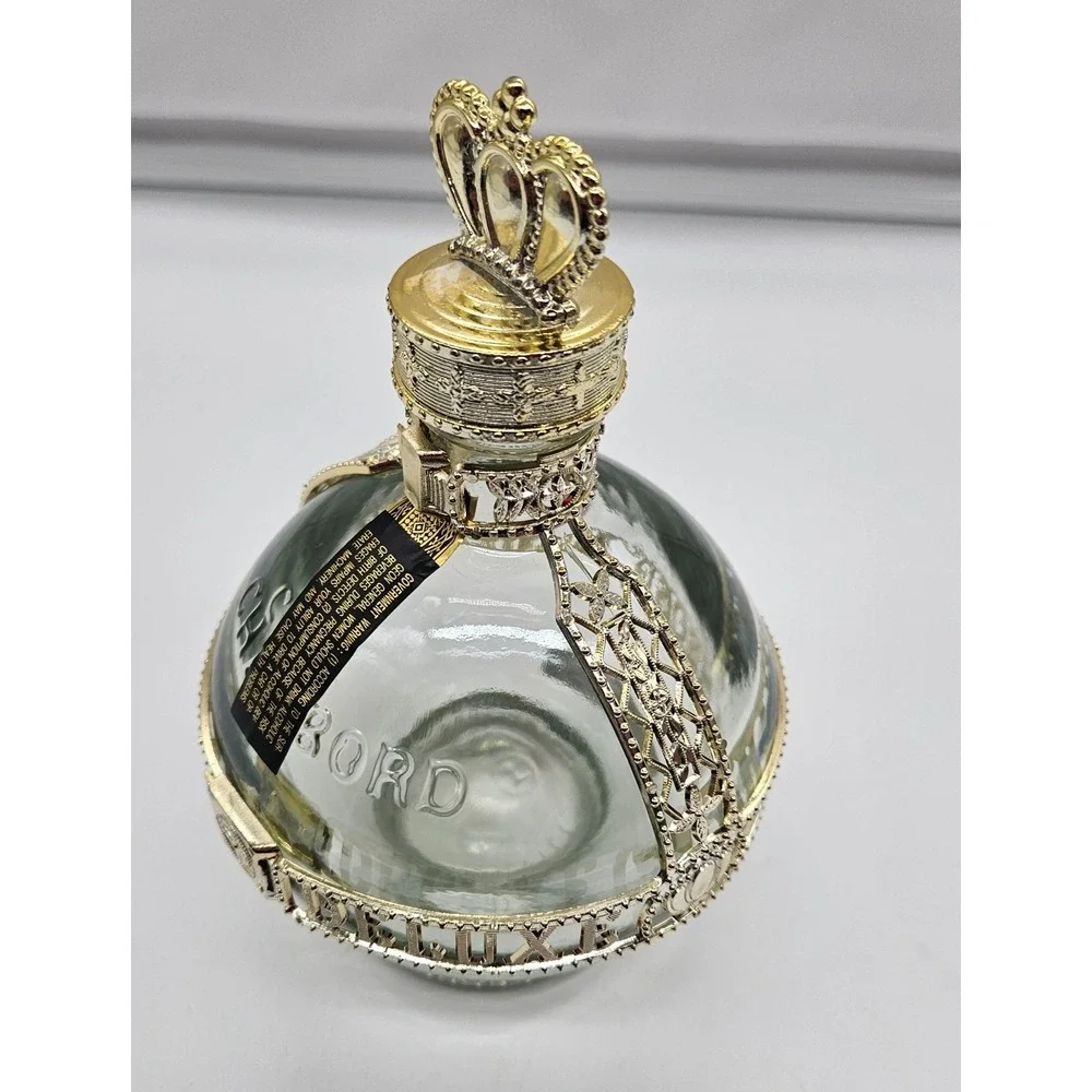 Chambord Liqueur‎ Royale de France Empty 375ml Bottle Gold Crown Filigree